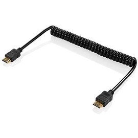 SHAPE 16" to 32" 4K 2.0 HDMI Type-A to HDMI Type-A Male Coiled Cable