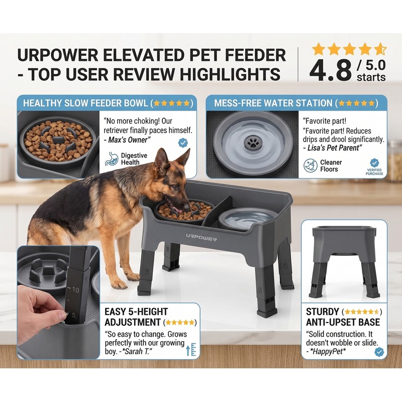 Adjustable Elevated Pet Feeder for Dogs and Cats – 3