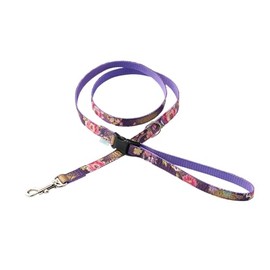 MBPL Kizuna Cafe Leash Japanese Style Design Peony Pattern 47.2 inches (120 cm) For Dogs and Cats with Buckle, Easy Installation (Japanese Pattern, Peony Purple, M)