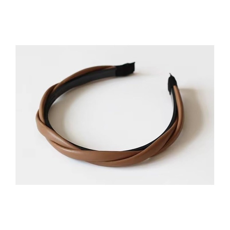 Headband - Faux Leather Headband Cross Twisted Braided Rope Style