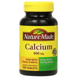 Nature Made Nature Made Calcium 600 mg with Vitamin D3 for Immune Support, Tablets, 60 Count, helps support Bone Strength (Pack of 3)