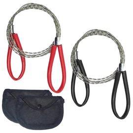 SIRLOMU Pack of 2 Stainless Steel Rope Saw, Wire Saw with Loops, Hand Chainsaw, Small, Handy, Quick Stored, Survival Equipment for Camping, Garden, Outdoor (77 cm)