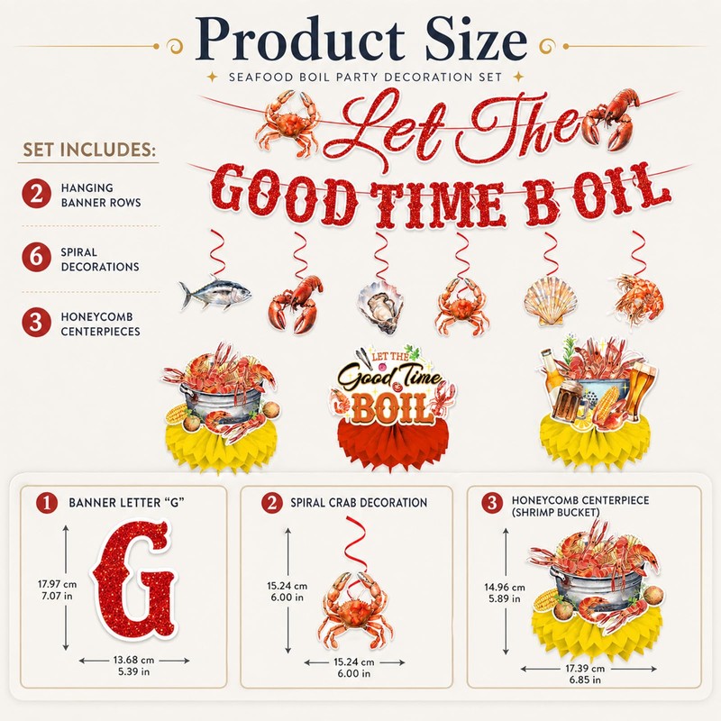 17pcs Seafood Boil Party Supplies - NO DIY