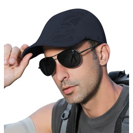 Jogoi Gorras para Hombre Gorra Negra Béisbol con Protección UV Sombrero de Secado Rápido de Malla Transpirable Talla Única