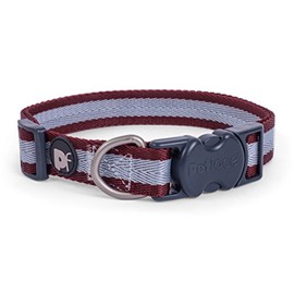 Petface Ox Blood Stripe Pattern Dog Collar, X-Small