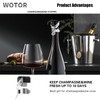 WOTOR Champagne & Wine Tapón de acero inoxidable con silicona