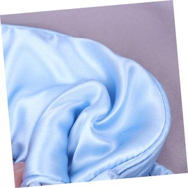 COLLBATH Natural Silk Blindfold Adjustable Sleep Eye Mask Light Blue Comfortable Shading Eye Patch for Home Travel Camping and Business Trips