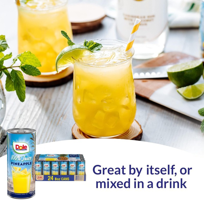 Dole 100% Pineapple Juice, No Added Sugar, Excellent Source of