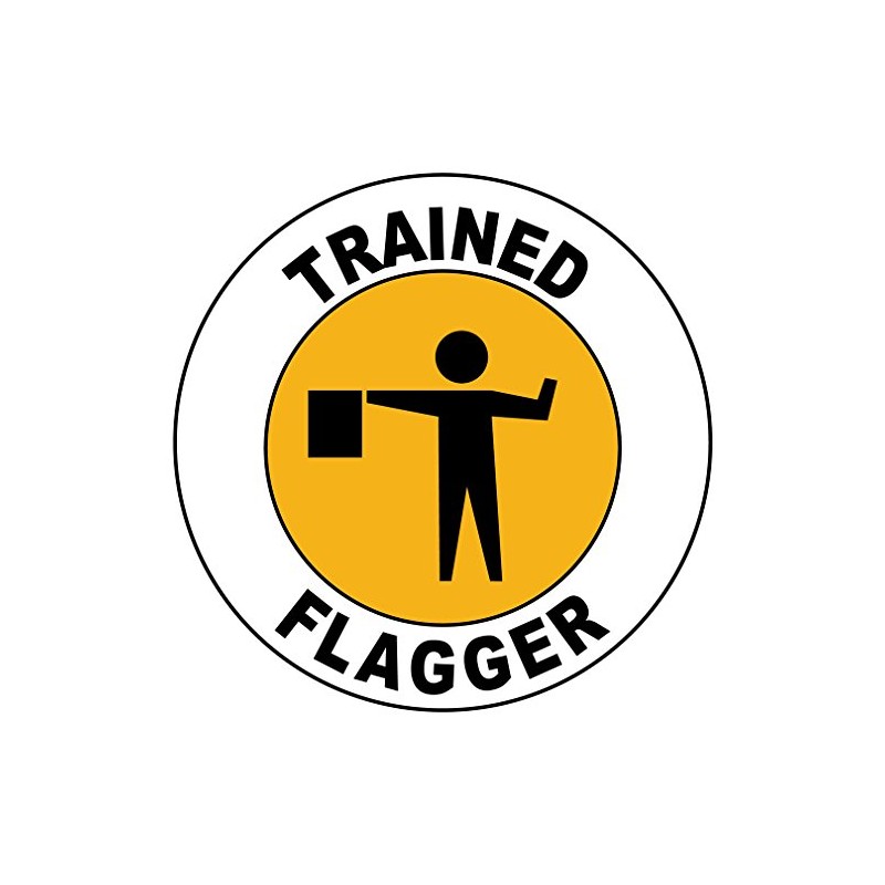 Trained Flagger Hard Hat Labels Helmet Vinyl Stickers Decals Matte