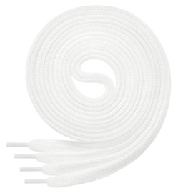 Di Ficchiano flat laces for trainers / sports shoes / very tear-resistant / approx. 7.0 mm wide, 45 colours, 60 cm - 220 cm length, polyester - White - 120 cm