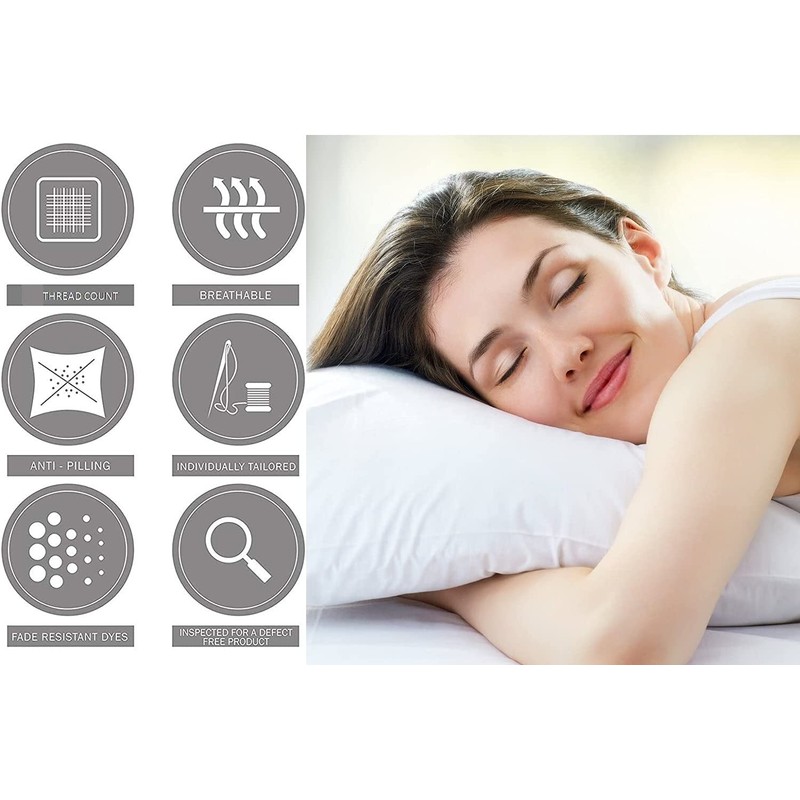 Egyptian Cotton 200 Thread Count Pillow Cases 2 Pack (White)