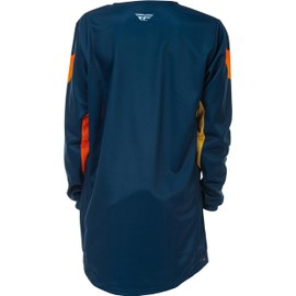 Fly Racing Youth Kinetic Motocross Jersey, Lightweight Racing MX Gear - (Navy/Orange, Youth Large)