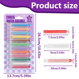 IKOPFLN Chalk Pens for Blackboard, Washable, Pack of 12 Dust-free Chalk for Children, Non-Toxic Erasable Painting Chalk Street Children for Blackboard Drawing Writing, Colour Set