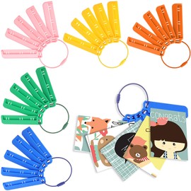Wesnoy Holder Compatible With Yoto Cards Rings and Tabs, 25 Pcs Insert style Card Sleeves with 5 Pcs Stainless Steel Rings for Storage Organizer (Macaron)