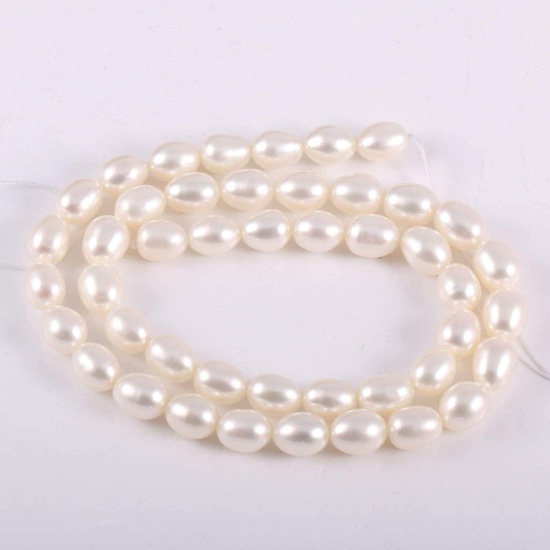 Perlas de agua dulce naturales, abalorio ovaladas de 38 cm,