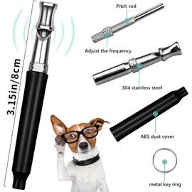 Qivorimith Dog Whistle,Dog Whistle to Stop Barking Neighbors Dog,Adjustable Ultrasonic Silent Dog Training Whistles(Black)