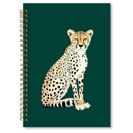 XNXLDYLH Preppy Trendy Leopard Cheetah Print Notebook Journal, Green Aesthetic Spiral Notebook, Funky Cute Journals Notebooks for Women Men, Y2k Leopard Office School Supplies Gifts, 5.5x8.3 Inch