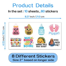 YAZMEEN 80 Pcs Funny Nurse Stickers 2'' Nursing Week Work Accessories Decals for OB RN Labor and Delivery Nursing Doctor Medical Staff Appreciation Gifts Stickers for Laptop Water Bottle Luggage