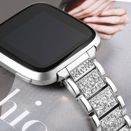 Compatible with Embr Wave 2 Band, Women Jewelry Bling Diamond Metal Dressy Strap Adjustable Replacement Strap Accessories Sports Band for Men Women Compatible for Embr Wave 2 Thermal Wristband (for wave 2, Silver)