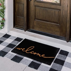 THEODORE MAGNUS Door Mat – Coir Doormat for Outdoor Entrance, Durable Welcome Mat with Non-Slip Backing, Perfect for Front Door and Entryway - Outdoor/Indoor - Warm Greeting - 17" x 30"