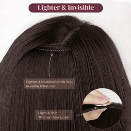 XFSRG Clip-In Extensions, Natural Soft Synthetic Hair Extensions, Straight, Full Head, Like Real Hair, Hair Extension for Women (Light Brown)