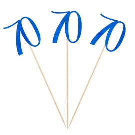 Blue Glitter 70th Birthday Centerpiece Sticks, 12-Pack Number 70 Table Topper Anniversary Party Decorations