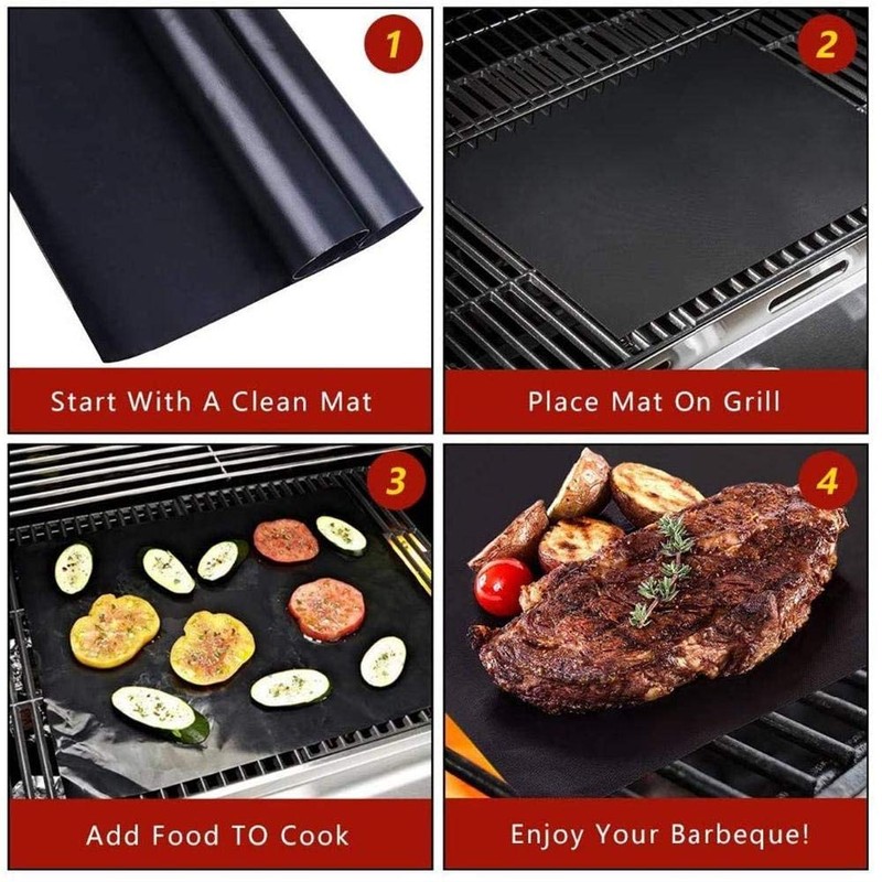 BBQ Grill Mat Set of (5+1), Non Stick Baking Mats,