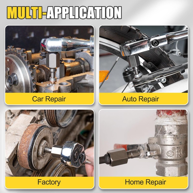 Topec Double Head Screw Extractor Set, Newest Version 3/8” Drive