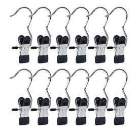 15/30/50Pcs Upgrade Double Head Clamp Dipped Clothespin for Laundry Hooks with Clips, Boot Holder, Hanging Clips, Portable Multifunctional Hangers Single Clip Space Saving for Jeans, Hats (50, Black)