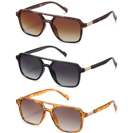 DUSHINE Retro Rectangular Aviator Sunglasses for Women Trendy Shades Sun Glasses UV400 Protection