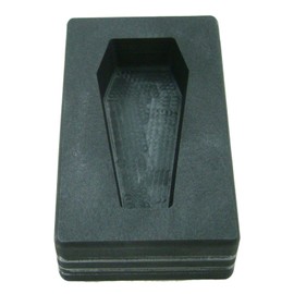 10 oz Coffin Shape Gold High Density Graphite Mold 5oz Silver Bar-USA Made.