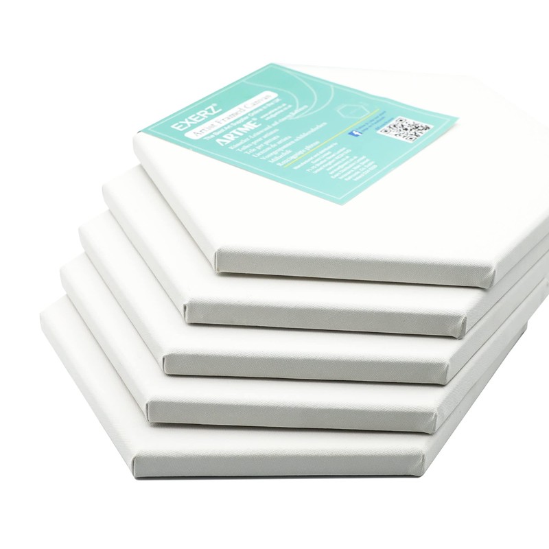 EXERZ Hexagon Stretcher Frame Pack of 5 Canvas Framed Art