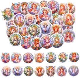 30 Pieces Butterfly Fairy Stickers, Butterfly Princess Stickers, Waterproof PET Transparent Butterfly Fairies Scrapbook Stickers for Scrapbook Supplies, Planner, Album