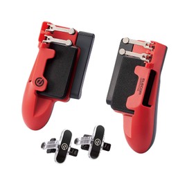Elecom P-GMGT6B01RD Smartphone Game Tablet Controller [Grip / 6 Buttons] Direct Touch Button Included for FPS Games, Red