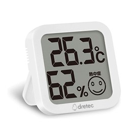dretec Digital Thermometer/Hygrometer, Hygrometer, Large Screen, Compact, White