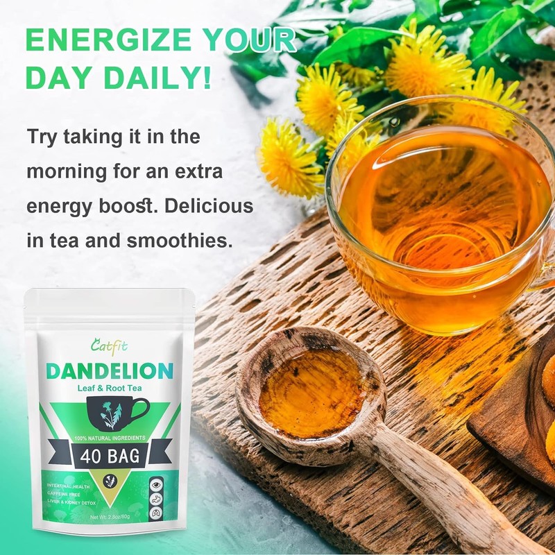 Organic Dandelion Root Herbal Tea, Premium Dandelion Root Leaf with