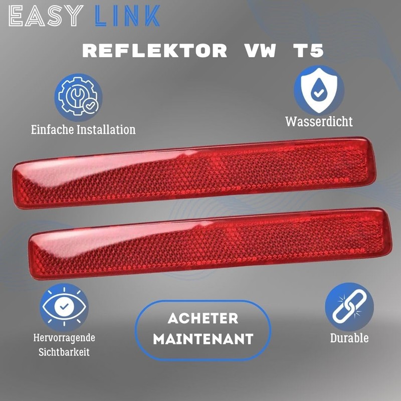 Easy Link 2x Reflector Rear Reflector Bumper Left Right Compatible