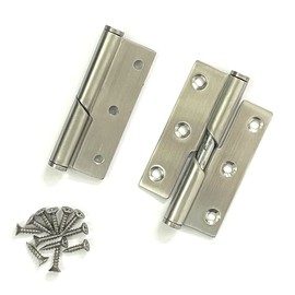 Pair of 76mm Rising Butt Handed Lift Off Door Hinges Stainless Steel (Left)
