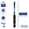5 x Rennie Tools 75mm Long T15 TX15 Impact Screwdriver