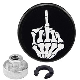 GUAIMI Fender Seat Bolt Screw Nut Kit 1/4"-20 Thread Compatible with Harley Sportster Touring Softail Dyna CVO Electra Glide Street Glide 1996-2023 - Skull Middle Finger - Black