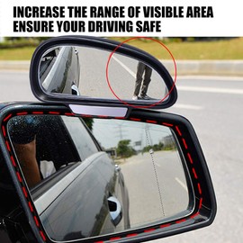 Car Blind Spot Mirrors(5.12 * 2.75in), Adjustable Auxiliary Universal Wide Angle Mirror for Universal Car SUV Mirrors Strong Adhesive HD Glass Mirror Frame Thickness Less than 5MM (R)