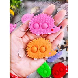 colorbopop Bulk Mini pop Bubble Keychain Fidget Toys,Party Favors,Classroom Students Boys Girls Birthday Small Gifts (20 pcs Hedgehogs)