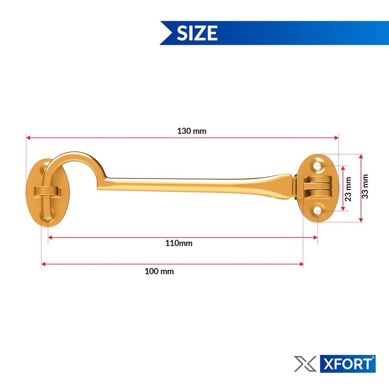 XFORT Polished Brass Cabin Hook Gate Latch Door Latch Door