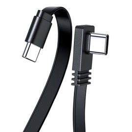 Short USB C to USB C Cable, 90Degree Type C PD 100W Fast Charging Cord-0.2M