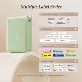 NIIMBOT Label Maker Machine D110 Label Printer Portable Wireless Connection Multiple Templates Available for Phone Easy to Use for Office Home Organization Rechargeable Green