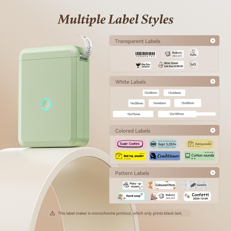 NIIMBOT Label Maker Machine D110 Label Printer Portable Wireless Connection