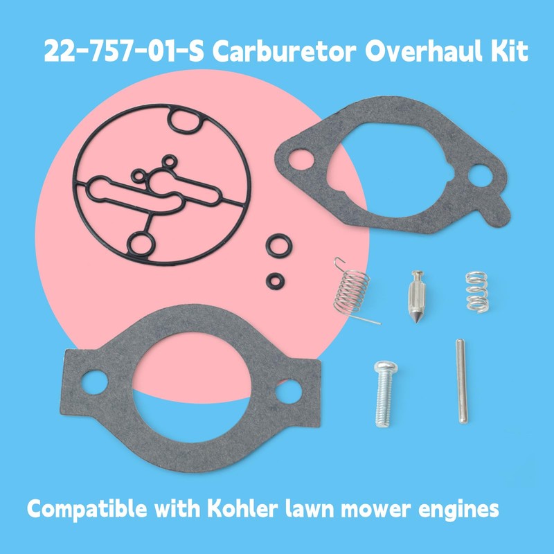 GLOXTED 22-757-01-S Carburetor Overhaul Kit Replacement for Kohler KS530 KS540