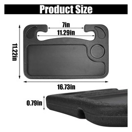 GLSOWEE Car Steering Wheel Tray, Computer Office Car Table Tray, Auto Steering Wheel Desk for Eating, Multipurpose Car Desk Travel Accessories for Most Vehicles Steering Wheel (Black)