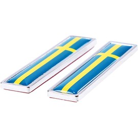 PSL Automotive Flag Decal Metal Stickers for Car Wing Styling Motorcycle Accessories Badge Label Emblem Car Stickers 2ps (Sweden)