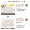 Kogonee Wooden Digital Alarm Clock, 0-100% Dimmer, 2 Alarm Settings,